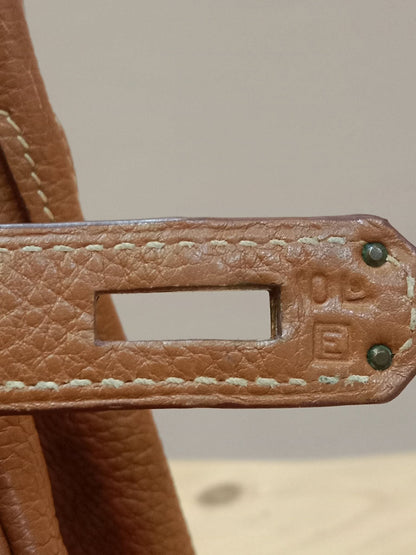 Hermes Birkin 30 Gold on Gold Clemence Stamp E Square 2001