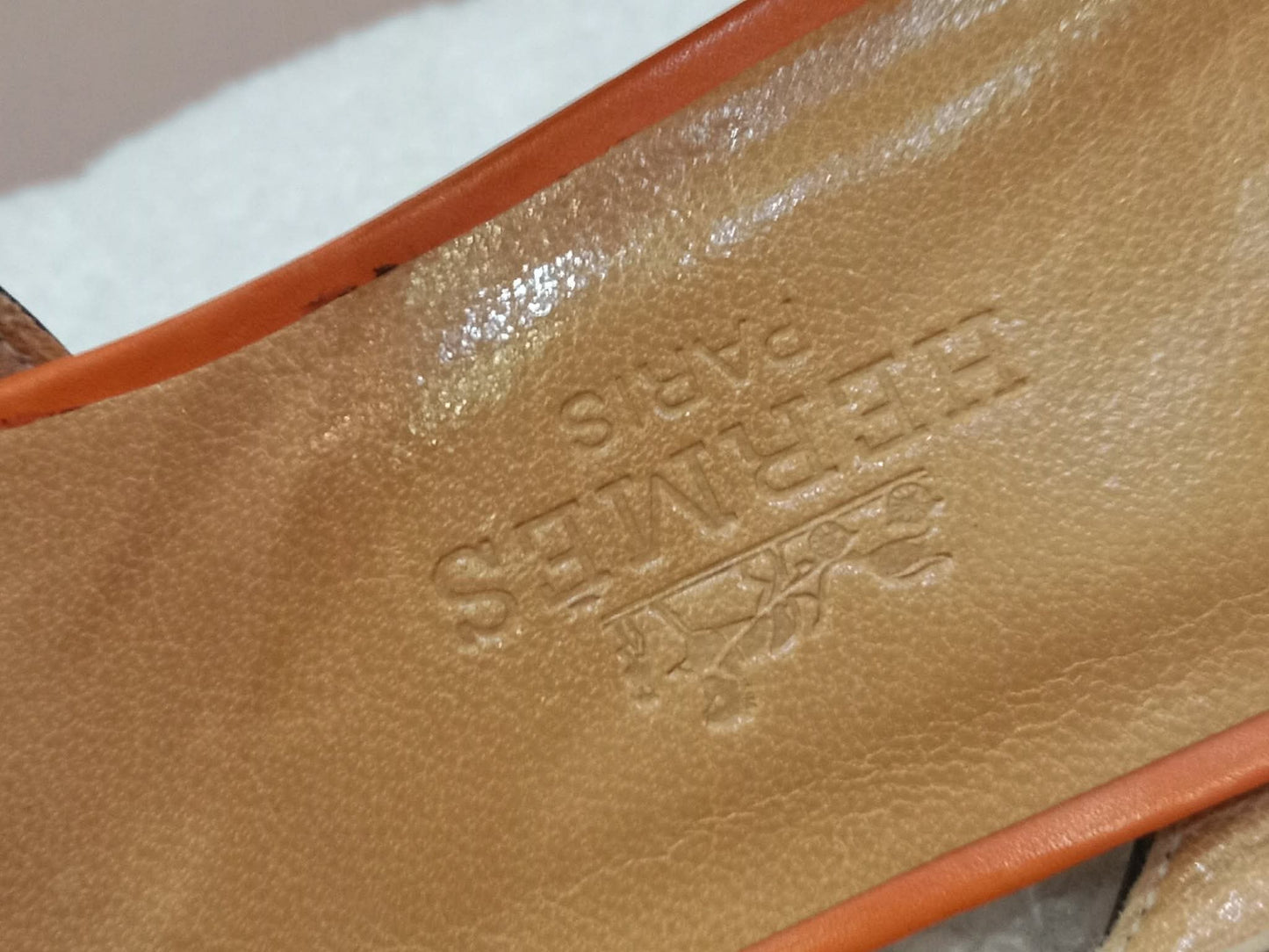 Hermes Slingback Mules Orange size 36