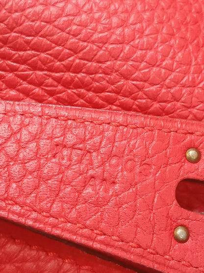 Hermes Lindy 26 Clemence Coral Red Stamp X 2016
