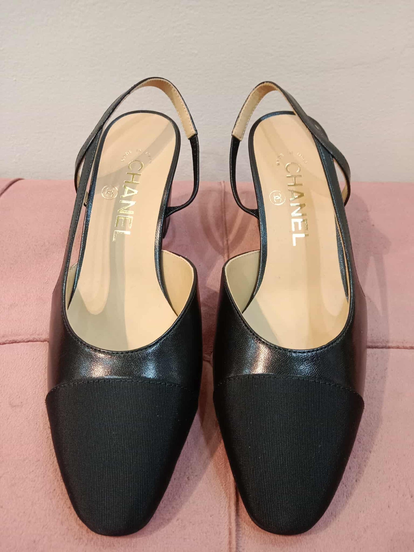 Chanel CC Slingback Black 37C