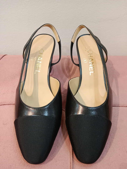 Chanel CC Slingback Black 37C