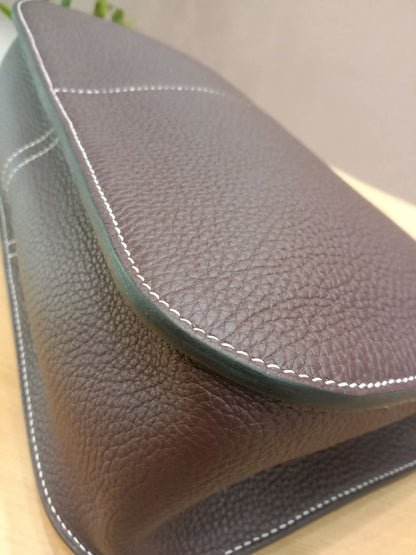 Hermes Halzan 31 Clemence Bicolor Rouge/Pink Stamp B 2023