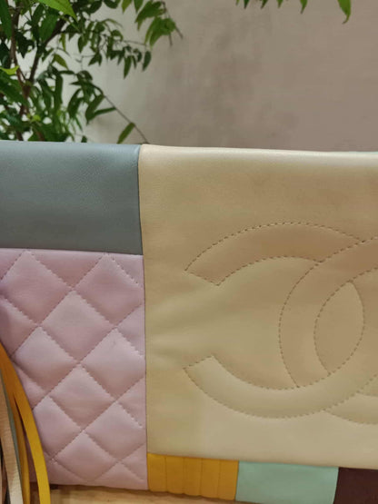 Chanel Colorblock Patchwork O-Case Clutch Lambskin Series 22
