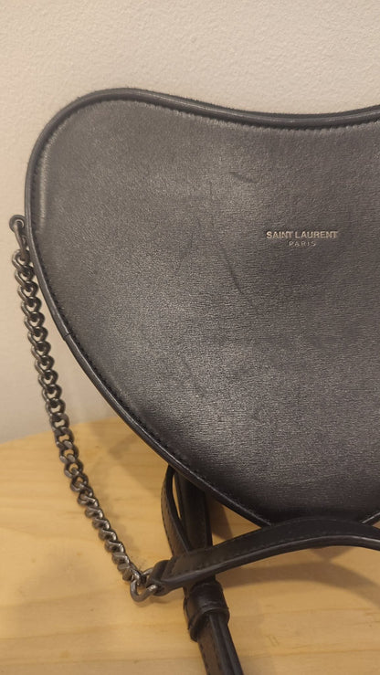 YSL Heart Black Slingbag