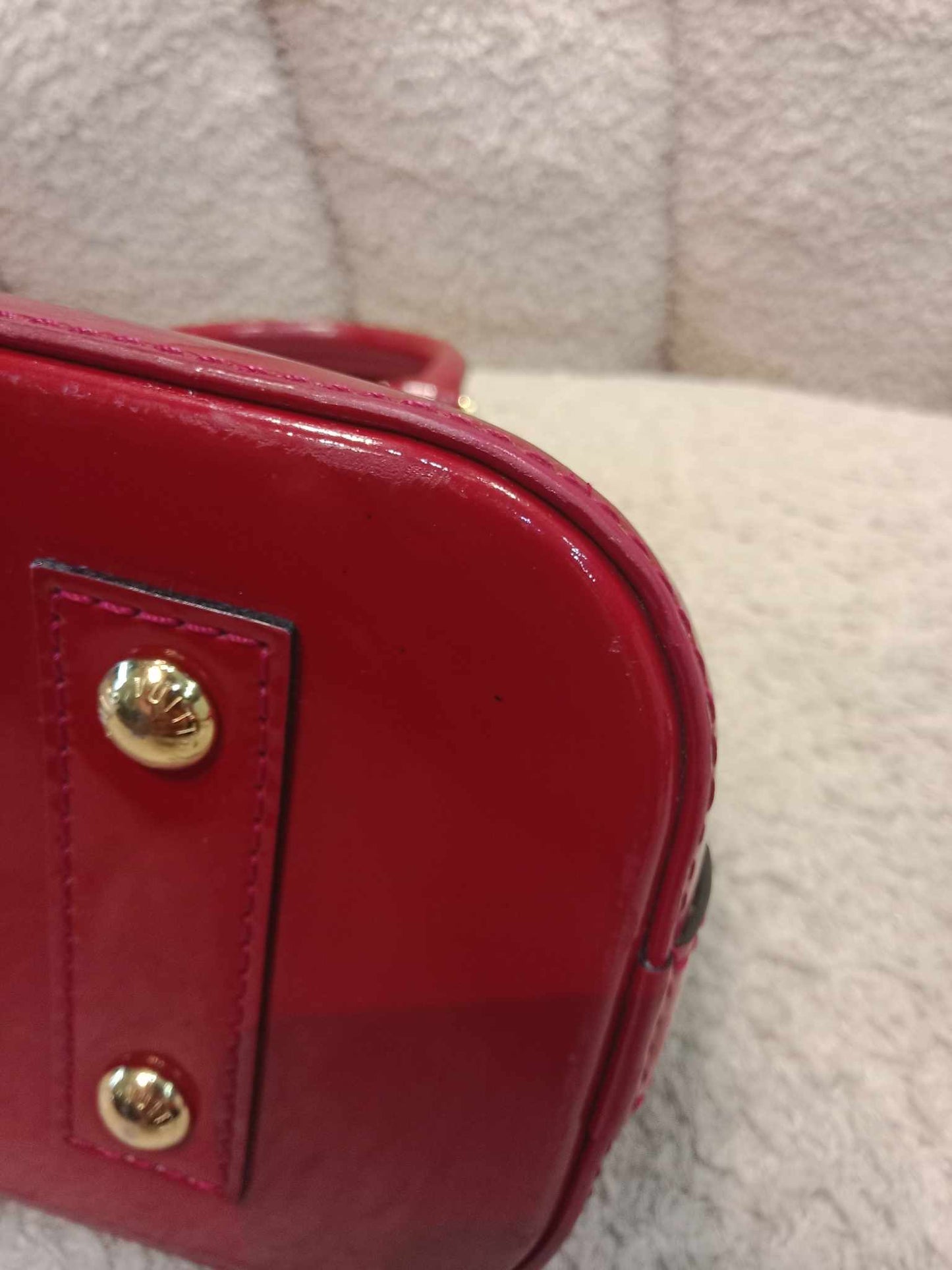 Louis Vuitton Alma BB Monogram Empriente Patent Red