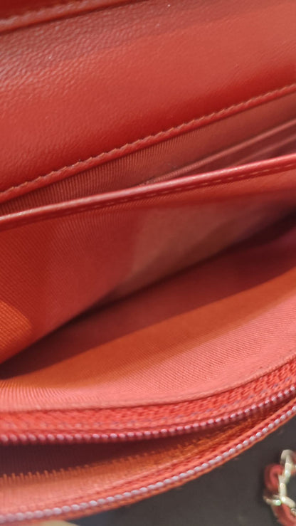 Chanel Wallet on Chain Red Lambskin Series 16
