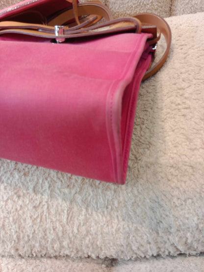 Hermes Pink Toile Herbag Zip 31 Stamp P Square 2012