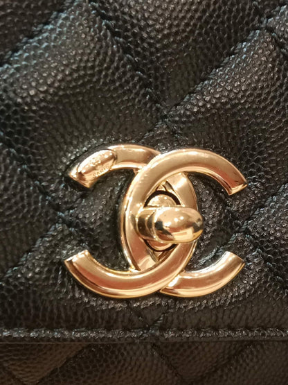 Chanel Cocohandle Eastwest Top Handle Caviar Bag Black