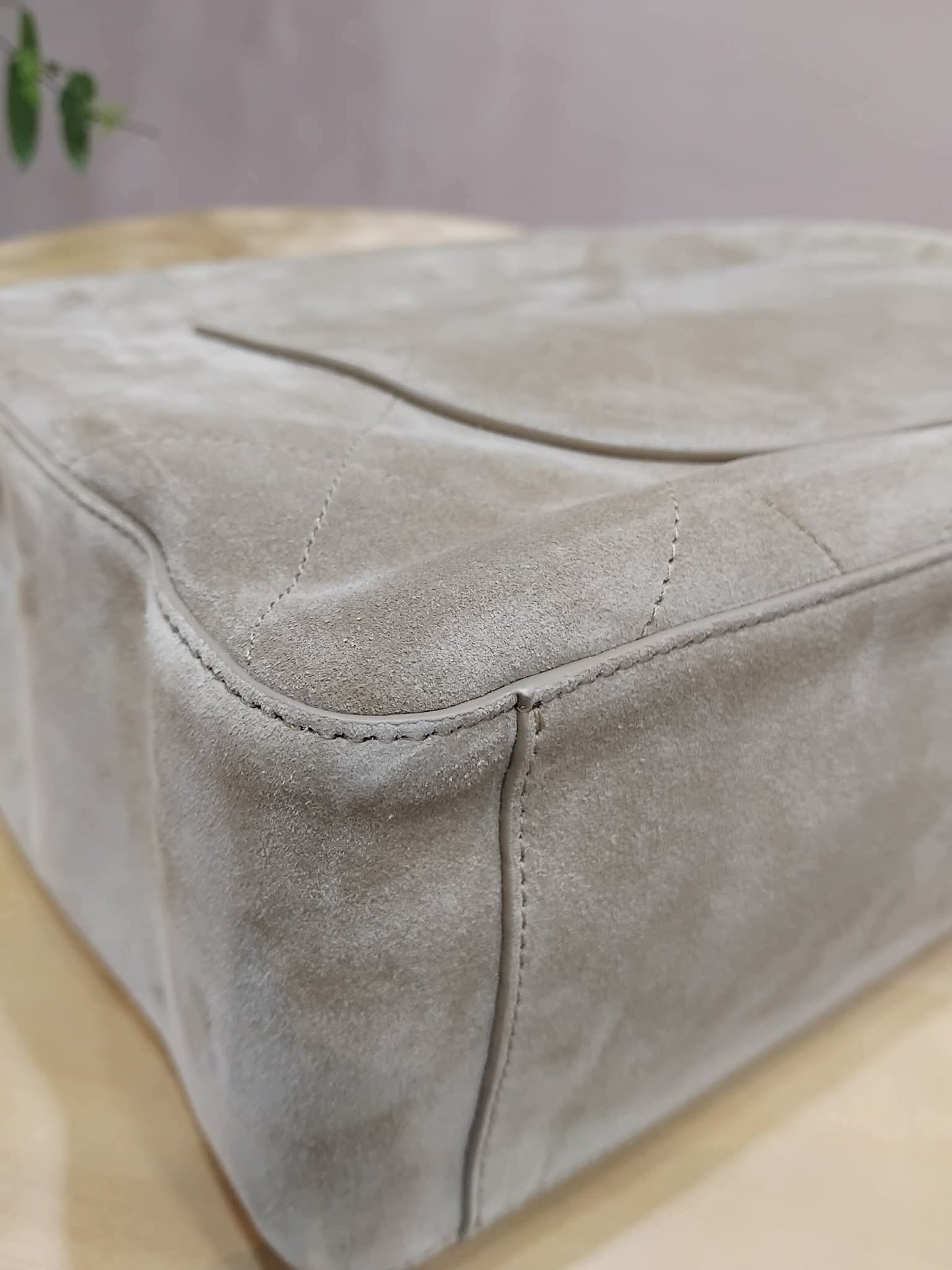 Chanel XXL Flap in Dark Beige Suede Microchipped