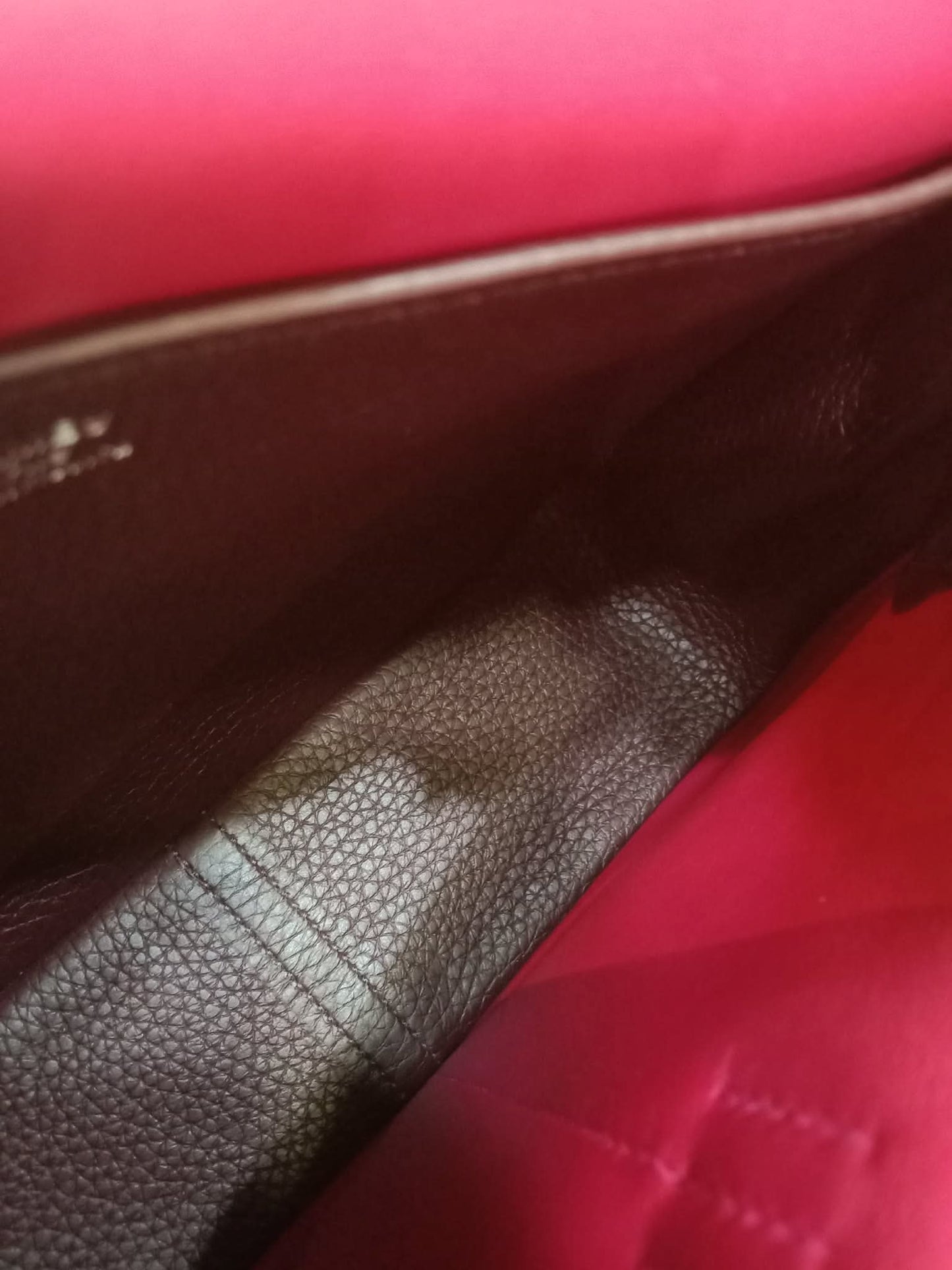 Hermes Halzan 25 Clemence Rouge/Framboise Stamp Z 2021
