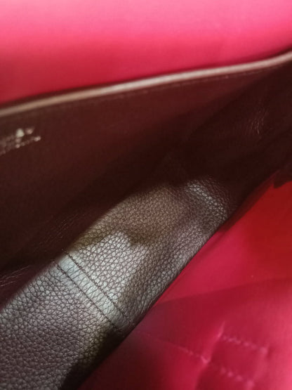 Hermes Halzan 25 Clemence Rouge/Framboise Stamp Z 2021