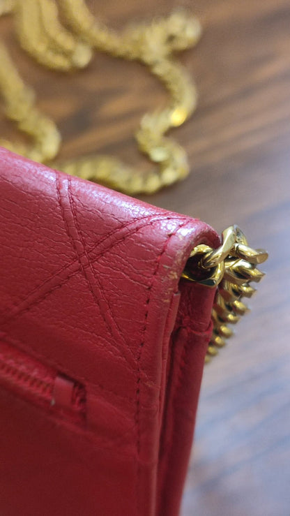 Chanel Vintage Envelope Wallet Red Lambskin Series 3