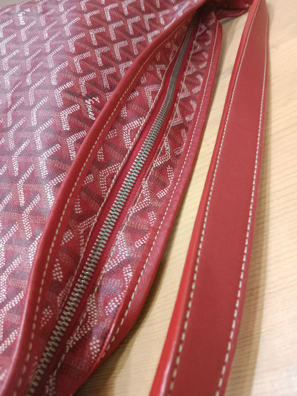 Goyard Boheme Hobo Bag Red Monogram Canvas Fidji Chevron Print