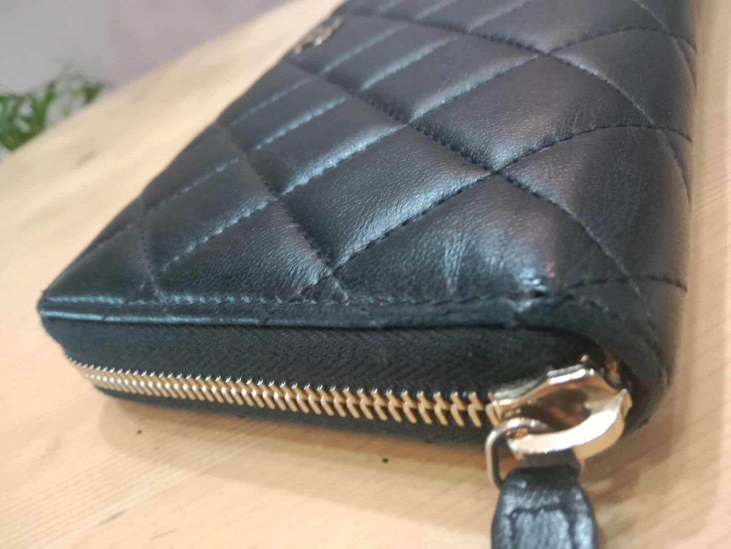 Chanel Quilted Leather Zip-Around Lambskin Wallet Series 22