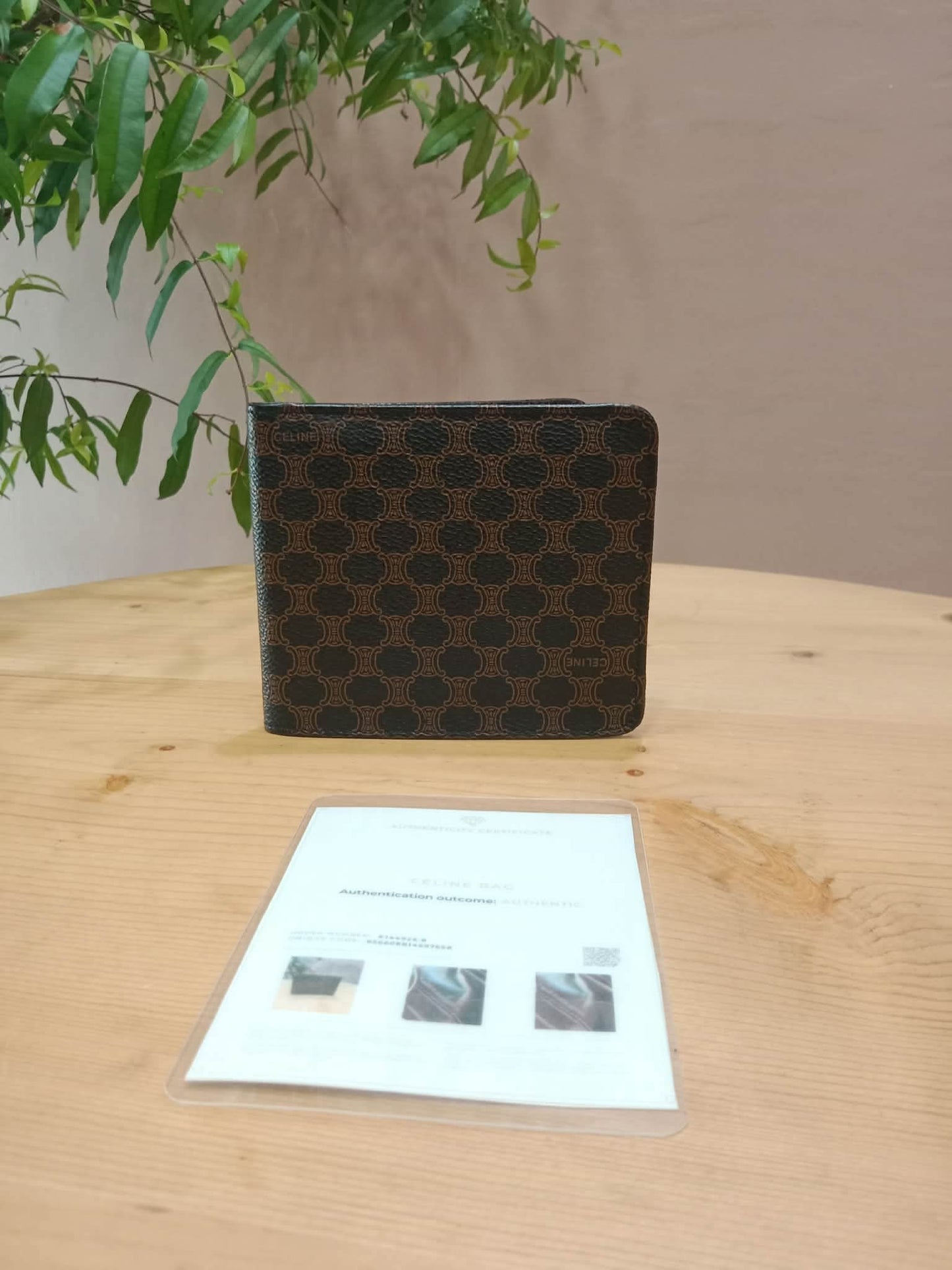 Celine Macadam Bi-Fold Wallet Triomphe Monogram Pattern