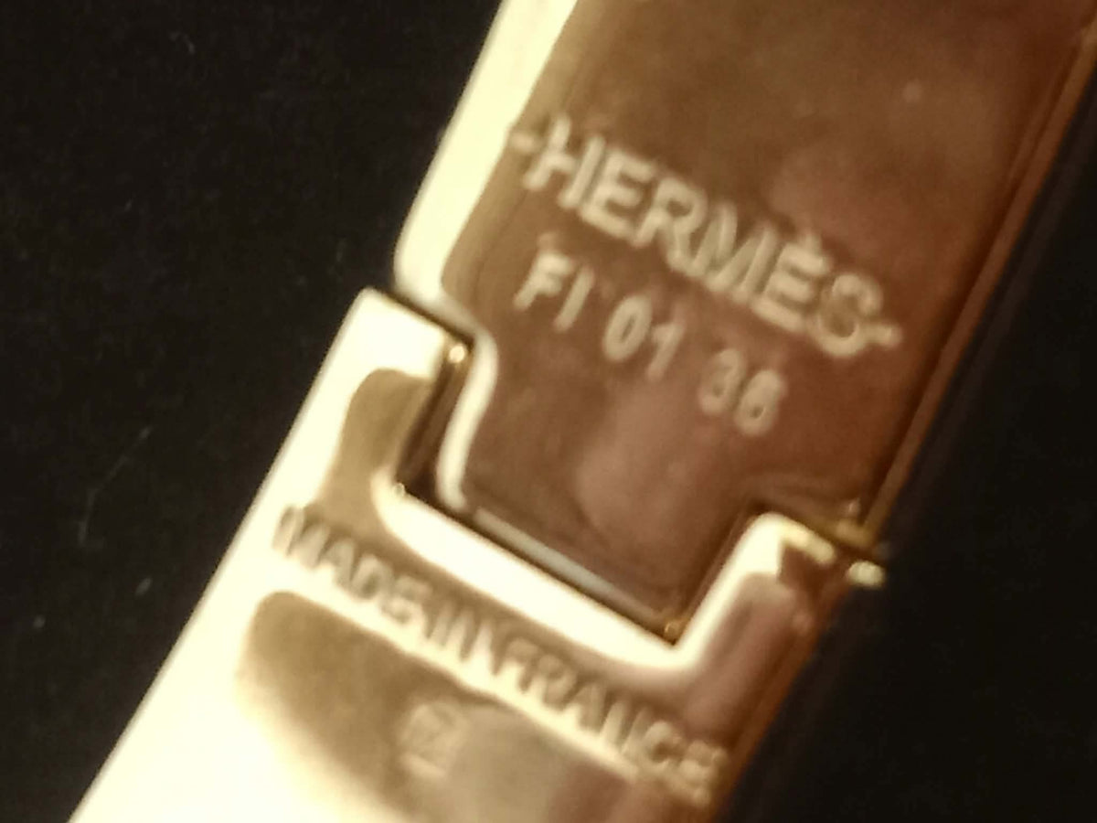 Hermes Clic H Bangle Bracelet Enamel Etoupe PM
