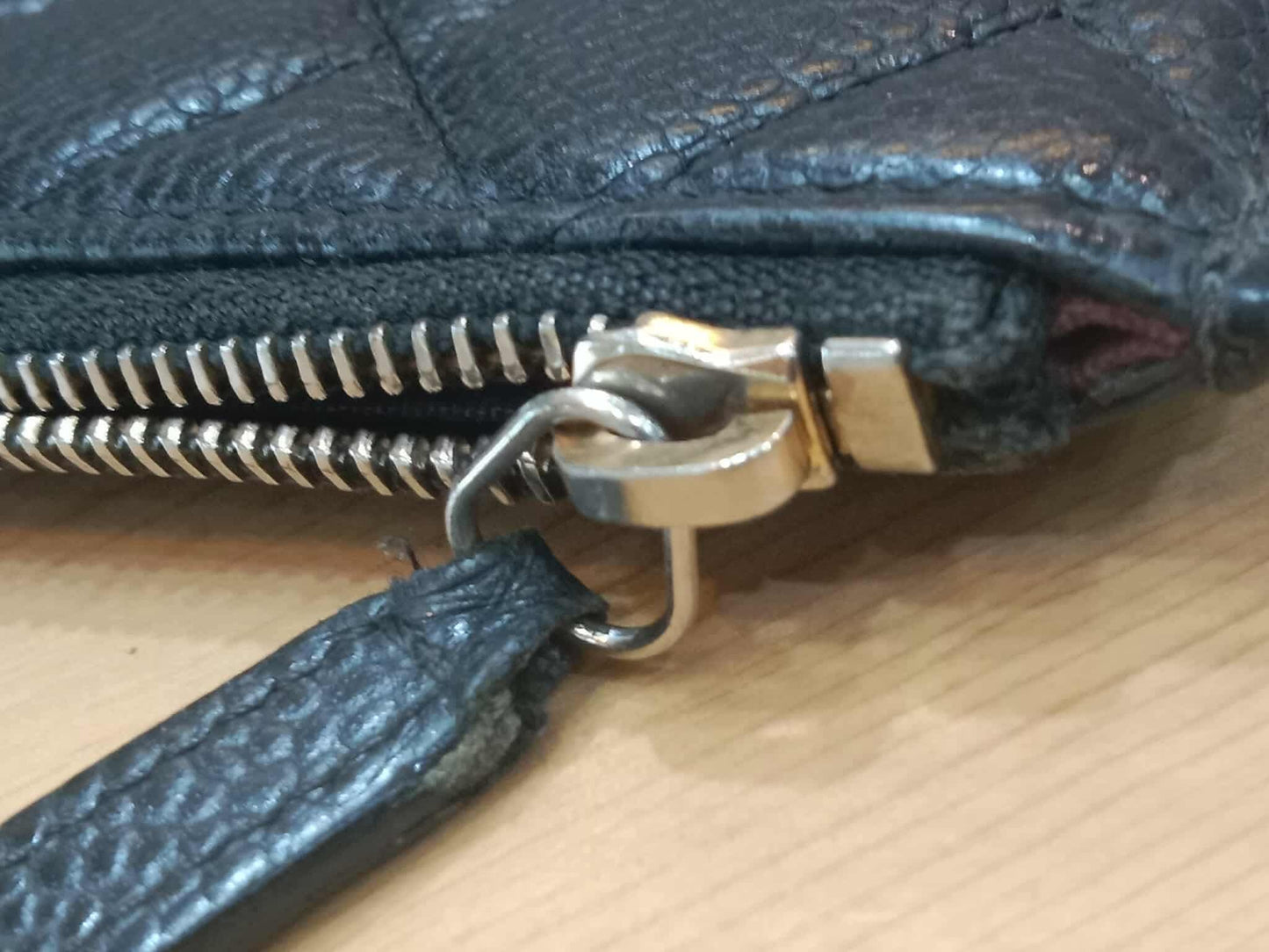 Chanel Black Quilted Caviar Leather Zip Pouch Series 25