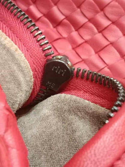 Bottega Veneta Intrecciato Hobo Bag Red