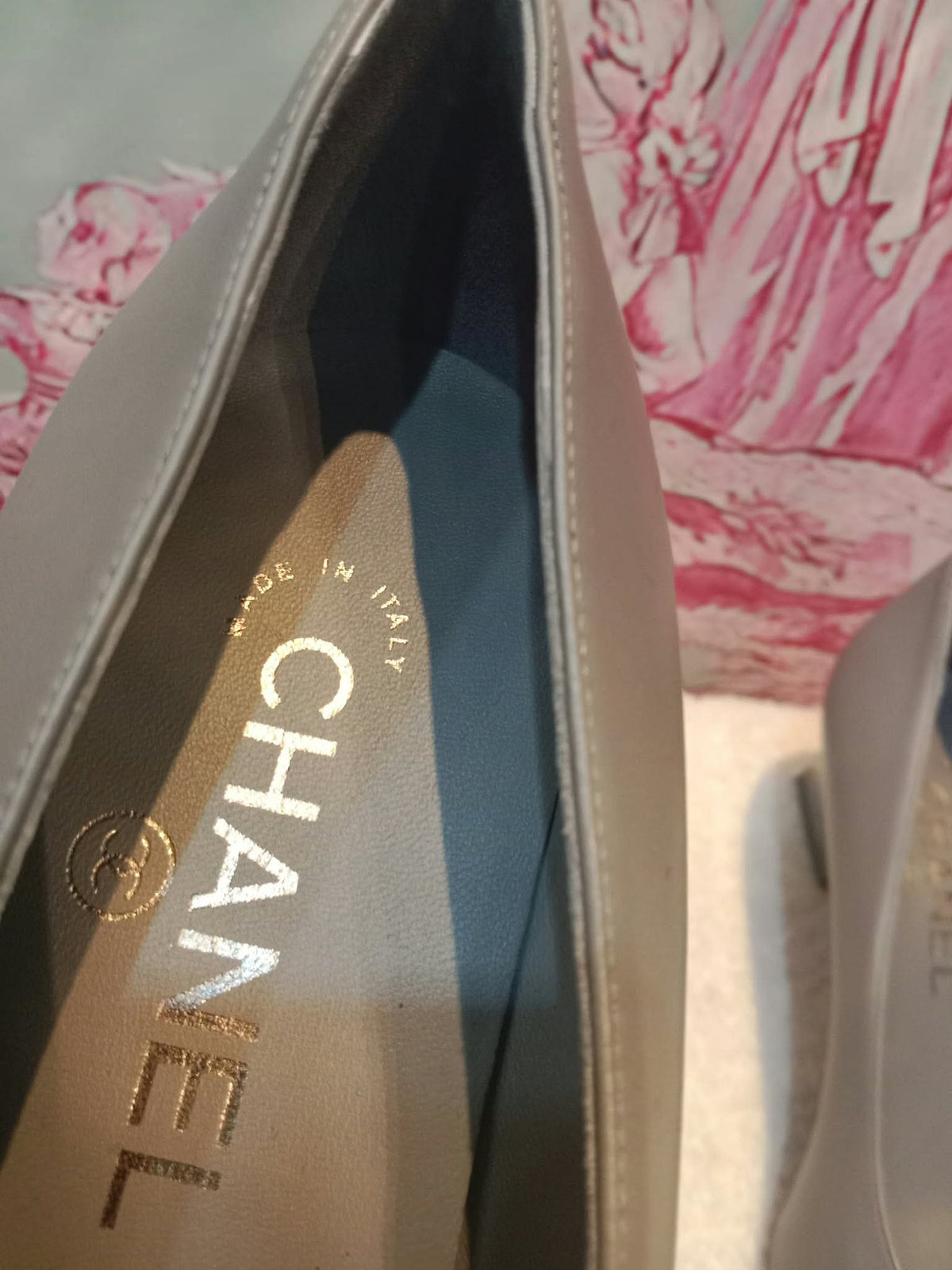 Chanel Slingback Pumps Grey and Black Size 36.5