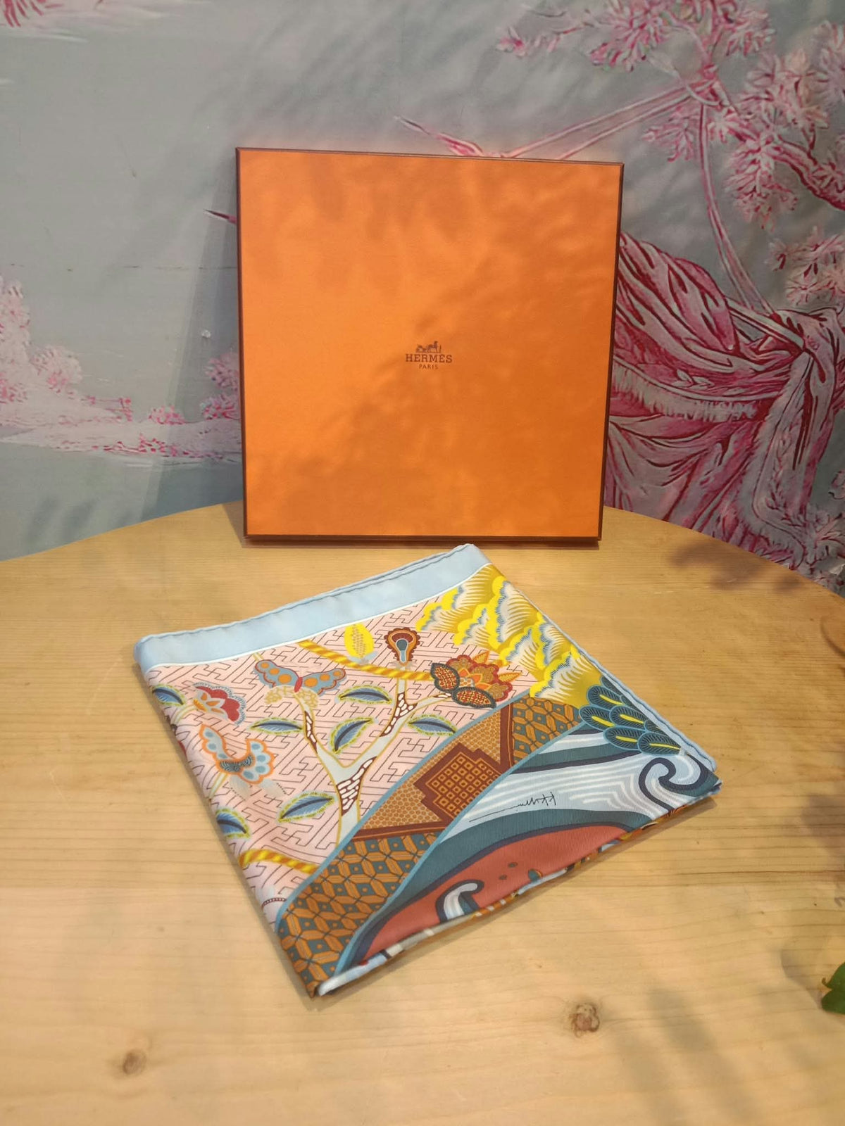 Hermes "Duo Cosmique" Carre 90 Silk Scarf