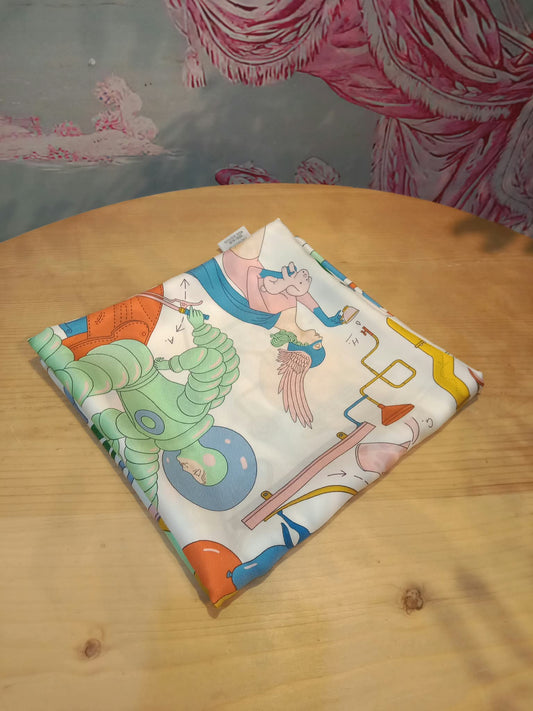 Hermes "Tea for Two" Carre 90 Silk Scarf