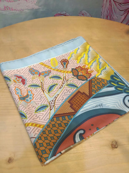 Hermes "Duo Cosmique" Carre 90 Silk Scarf