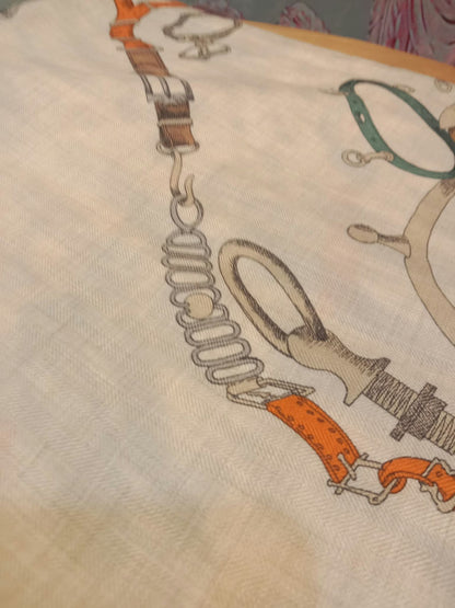 Hermes Chevaux Dechaines Shawl 140 cm
