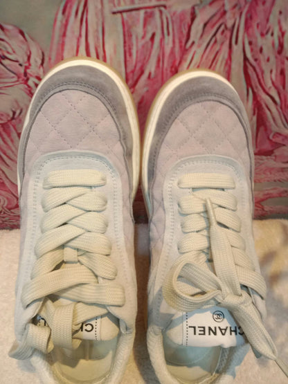 Chanel Fabric and Suede Calfskin Sneakers Size 37