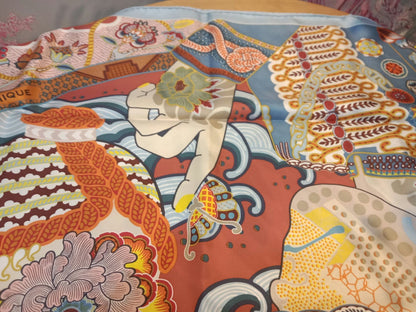 Hermes "Duo Cosmique" Carre 90 Silk Scarf