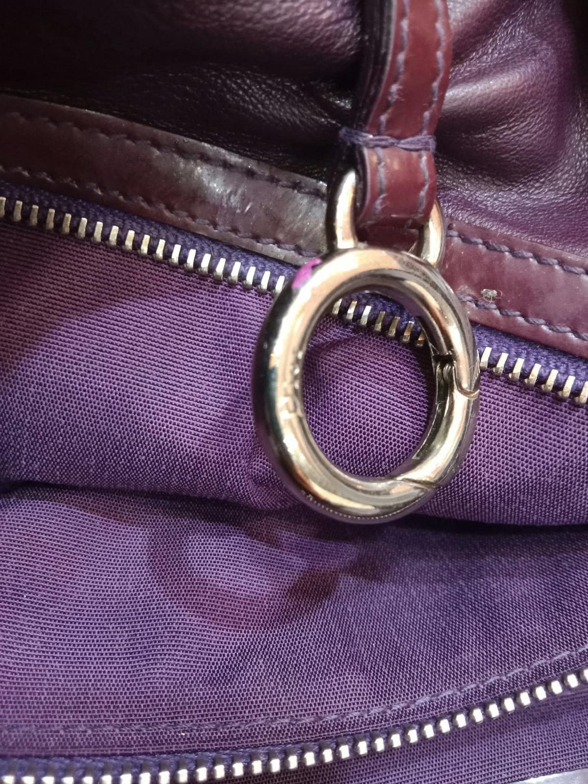 Christian Dior 61 Crocodile Embossed Tote Burgundy Bag