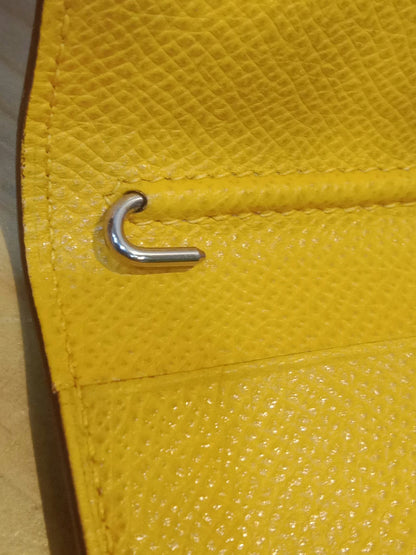 Hermes Agenda Passport Holder Jaune/Gold Epsom Stamp E Square 2001