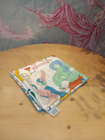 Hermes "Tea for Two" Carre 90 Silk Scarf