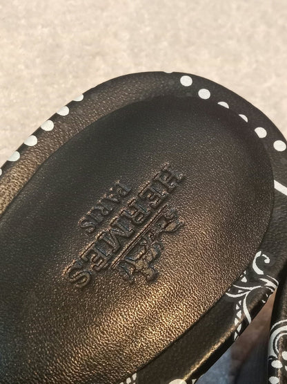 Hermes Oasis Slide Sandals Black Velvet Size 35