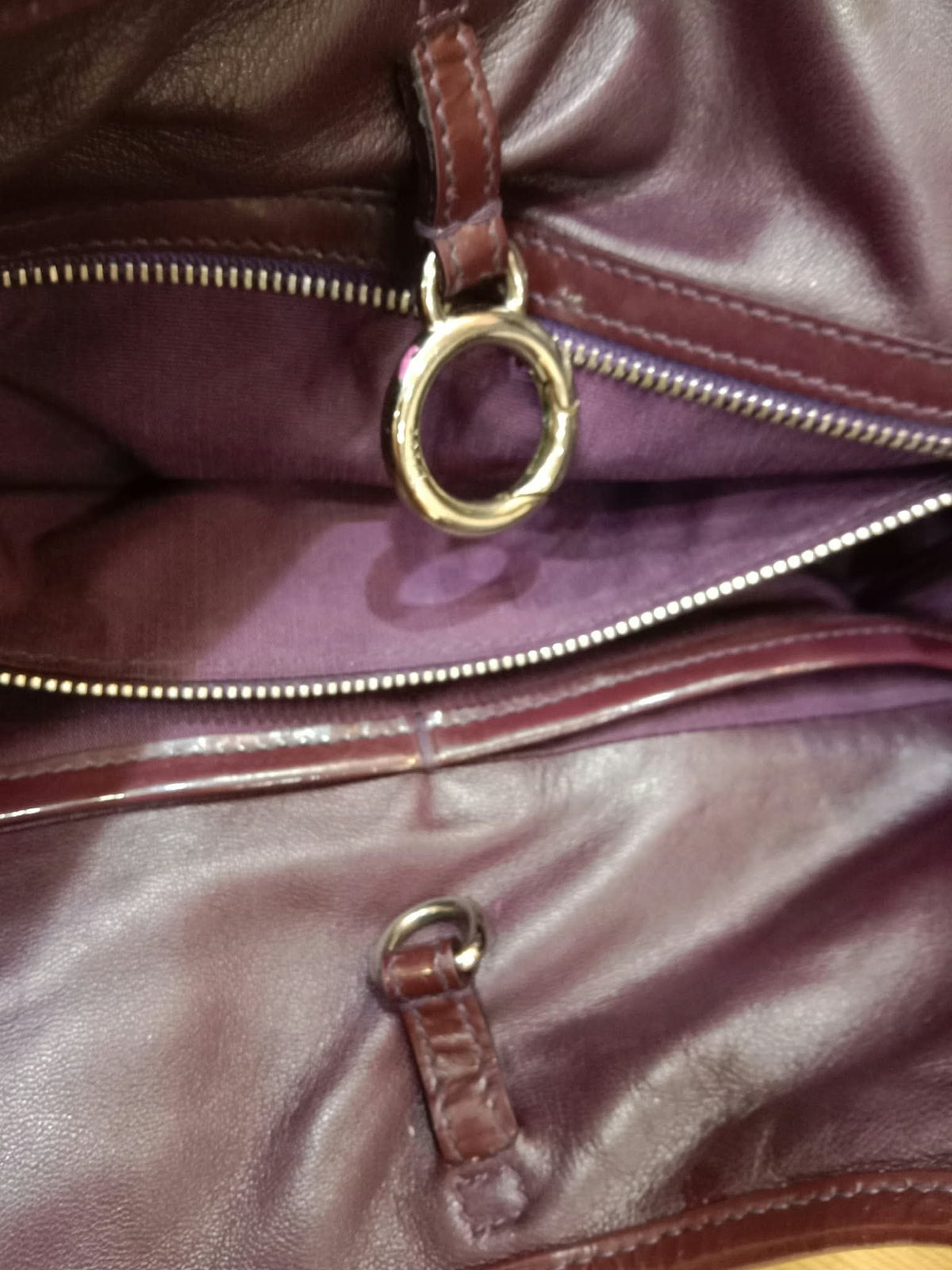 Christian Dior 61 Crocodile Embossed Tote Burgundy Bag