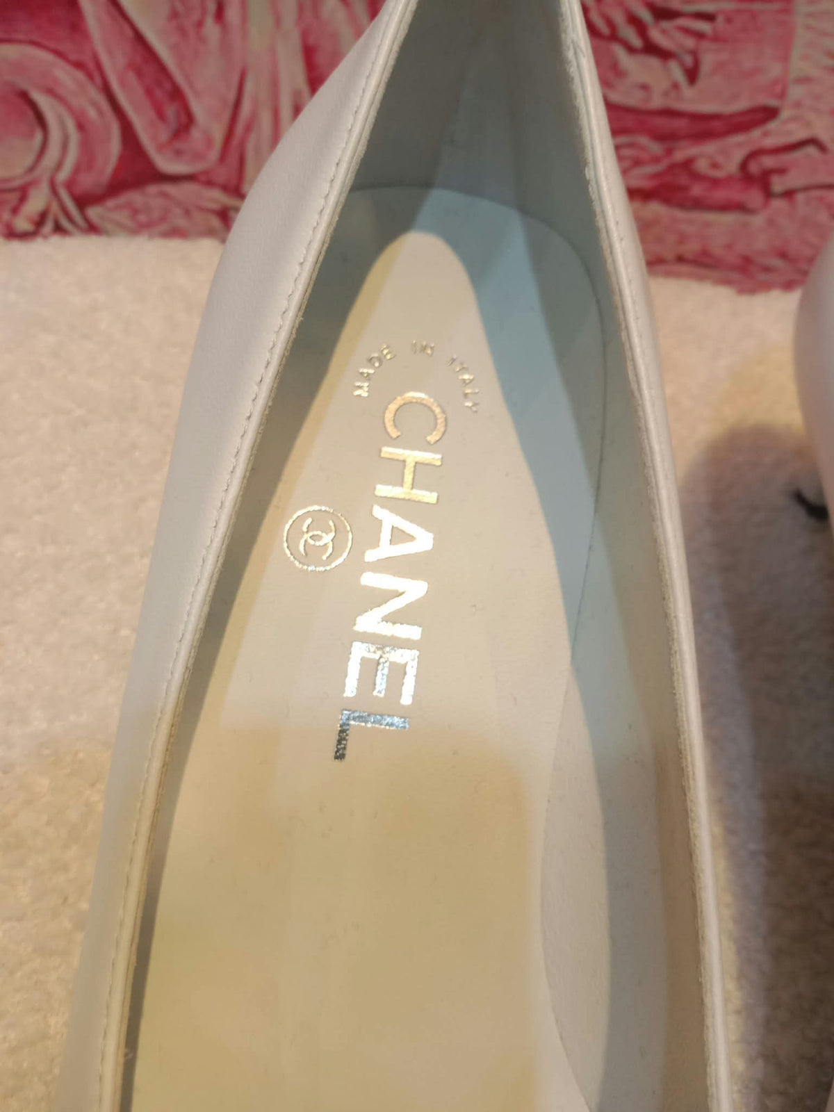 Chanel White and Black Cap-Toe Pumps Light Blue Size 36.5