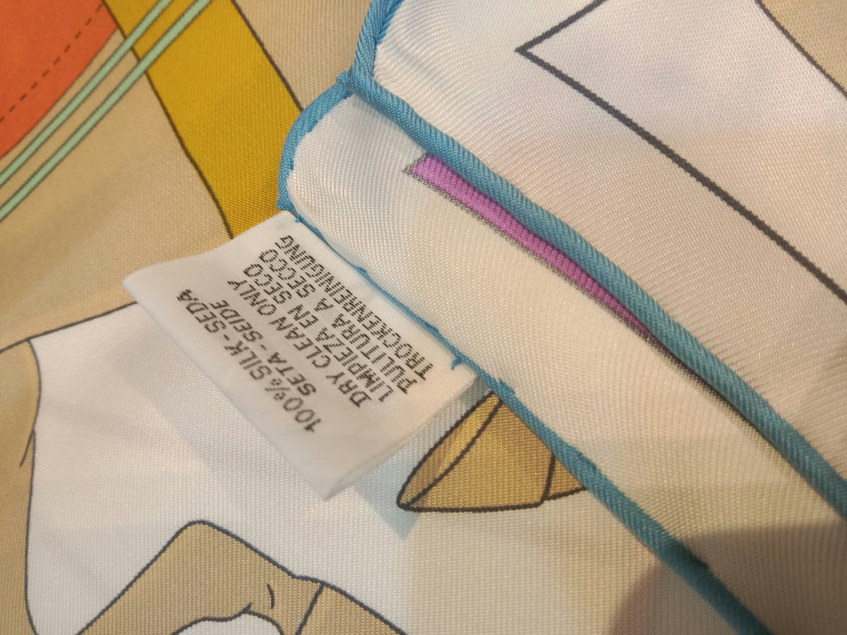 Hermes "Tea for Two" Carre 90 Silk Scarf