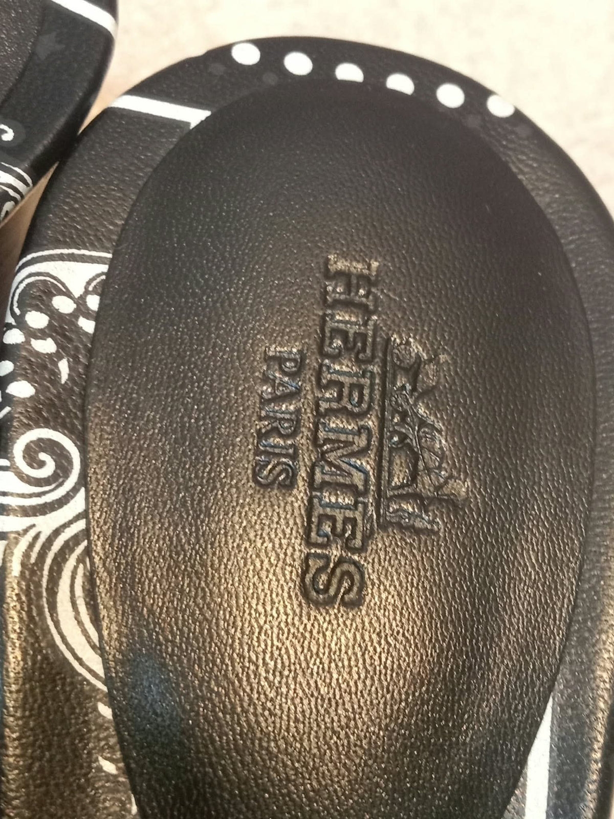 Hermes Oasis Slide Sandals Black Velvet Size 35