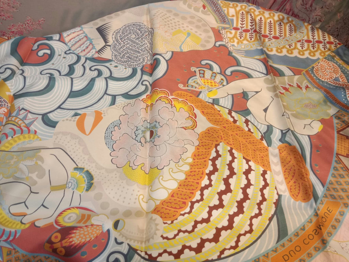 Hermes "Duo Cosmique" Carre 90 Silk Scarf