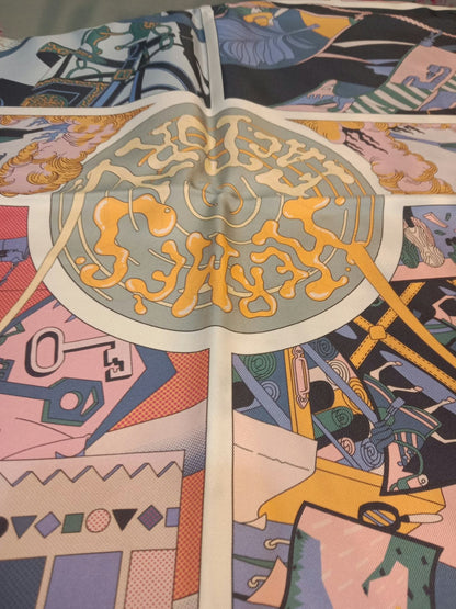 Hermes Factory Double-Face Carre 90 Silk Scarf