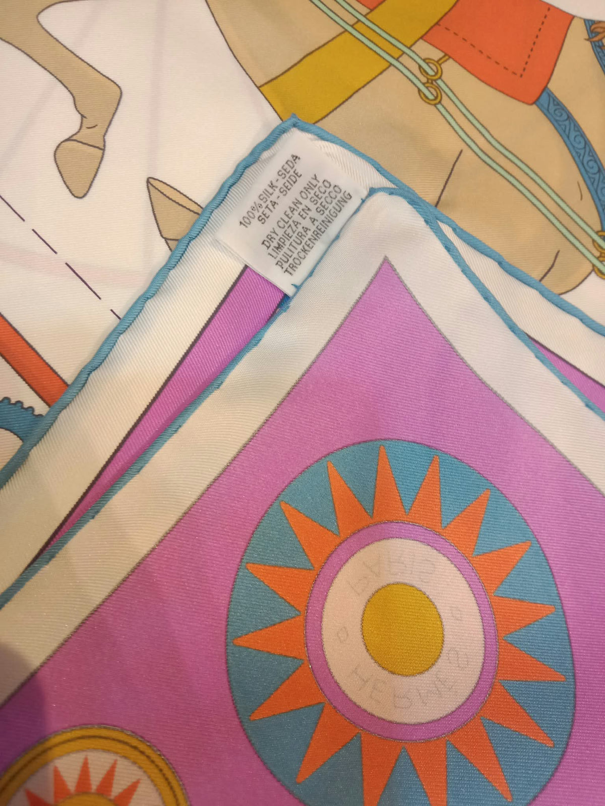 Hermes "Tea for Two" Carre 90 Silk Scarf