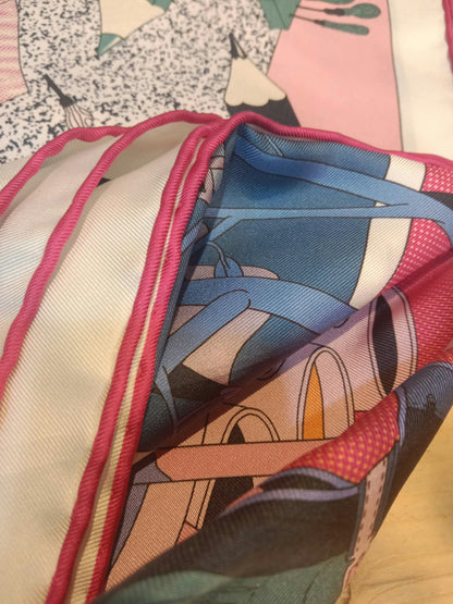 Hermes Factory Double-Face Carre 90 Silk Scarf