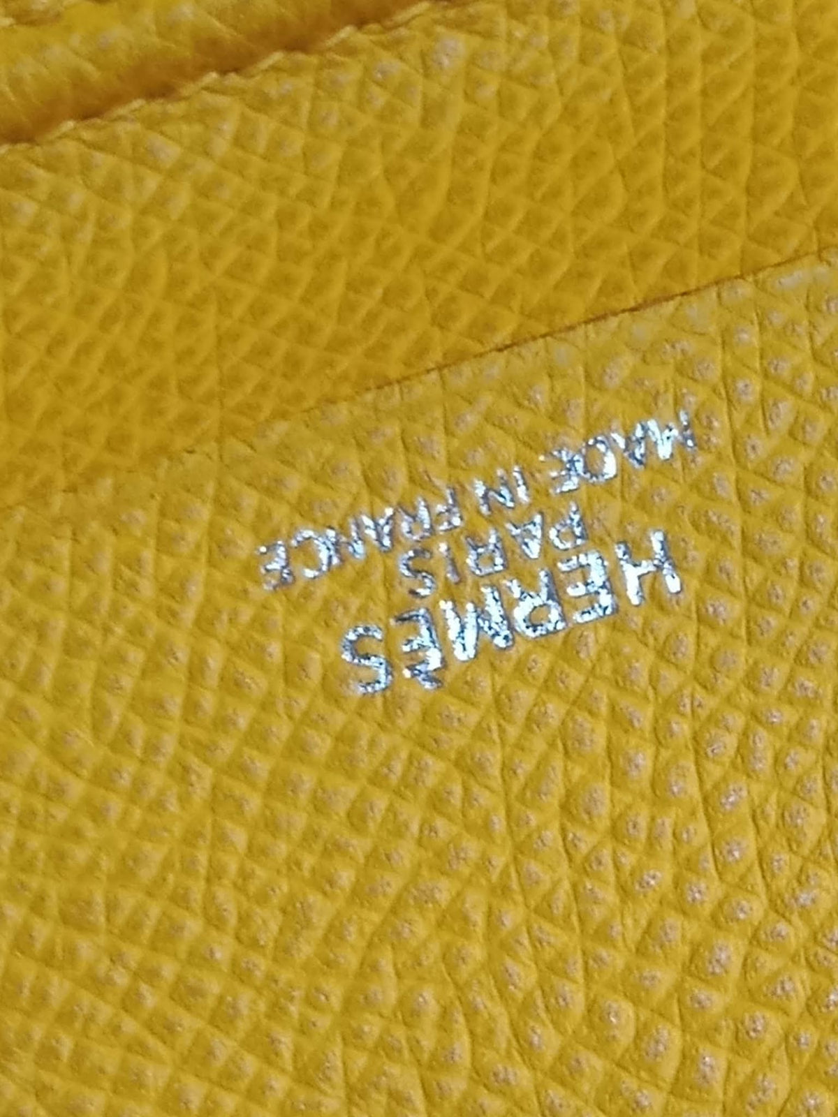 Hermes Agenda Passport Holder Jaune/Gold Epsom Stamp E Square 2001