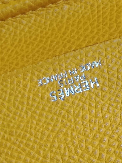 Hermes Agenda Passport Holder Jaune/Gold Epsom Stamp E Square 2001