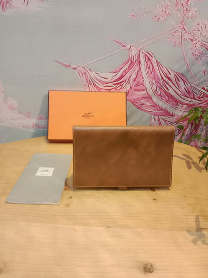 Hermes Agenda Passport Holder Jaune/Gold Epsom Stamp E Square 2001