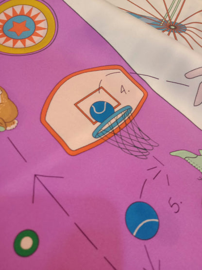 Hermes "Tea for Two" Carre 90 Silk Scarf