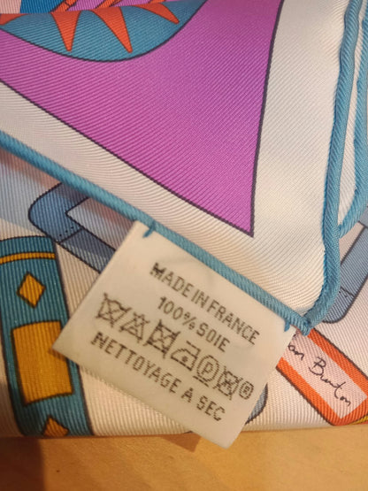 Hermes "Tea for Two" Carre 90 Silk Scarf
