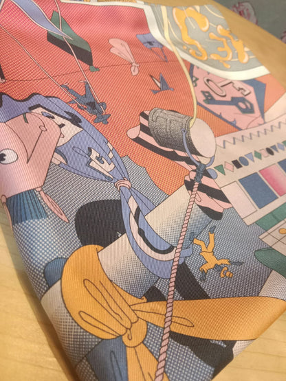 Hermes Factory Double-Face Carre 90 Silk Scarf
