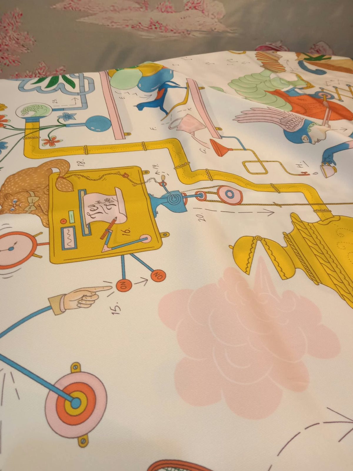 Hermes "Tea for Two" Carre 90 Silk Scarf