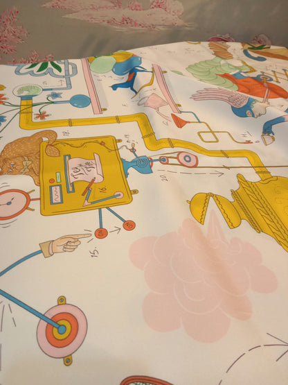 Hermes "Tea for Two" Carre 90 Silk Scarf