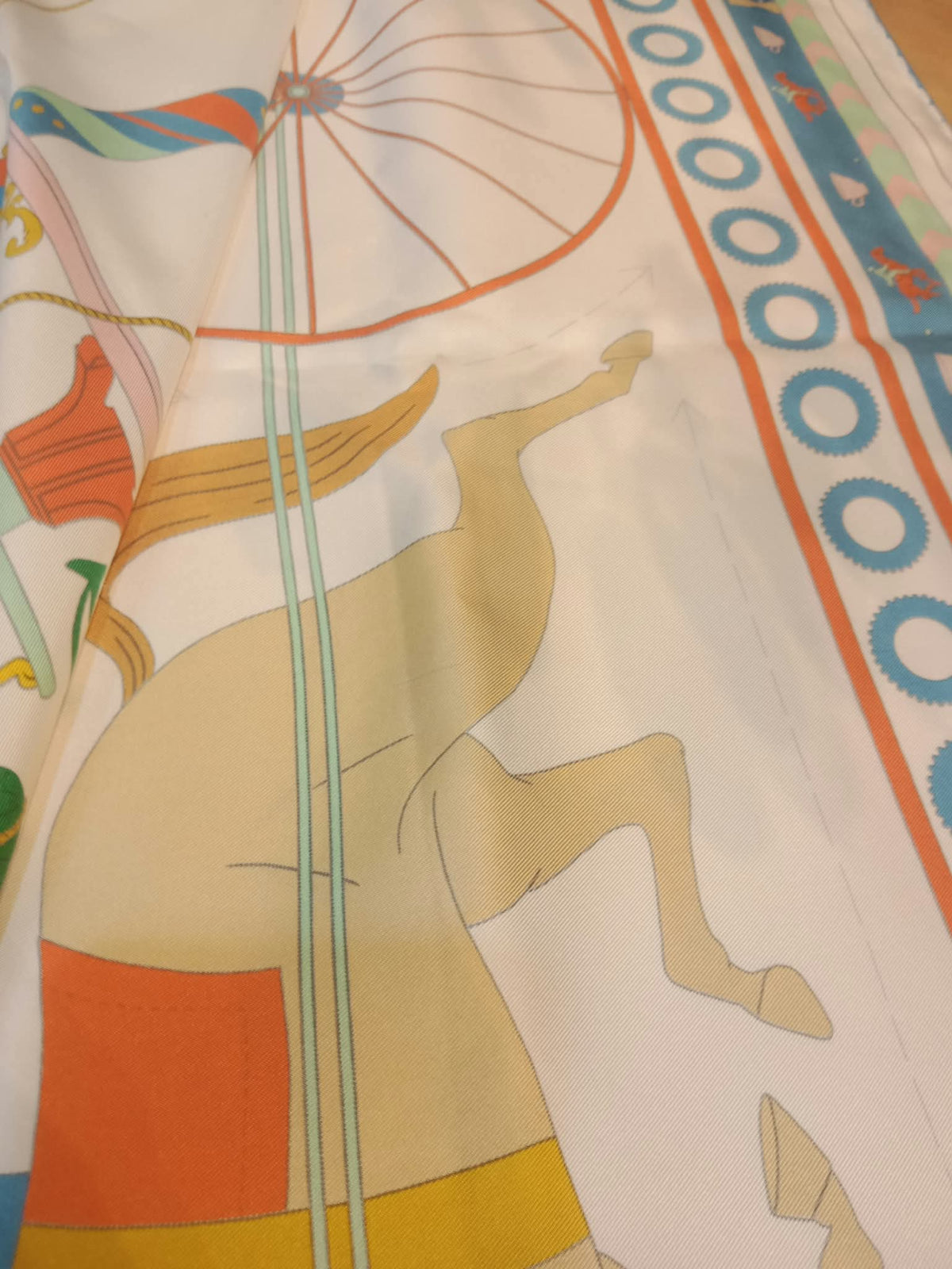 Hermes "Tea for Two" Carre 90 Silk Scarf